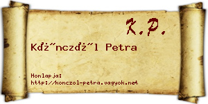 Könczöl Petra névjegykártya